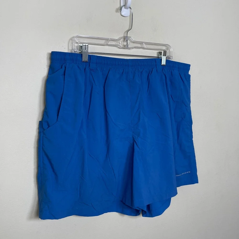 Columbia PFG Backcast‎ III Men XXL Blue Omni-Shade Water Shorts Trunks Outdoor